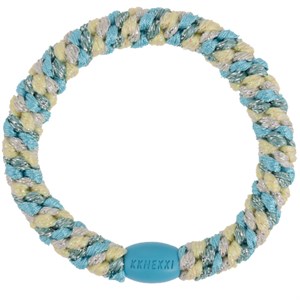 Bon Dep - Kknekki Hårelastik, Mix Turquoise Yellow Glitter